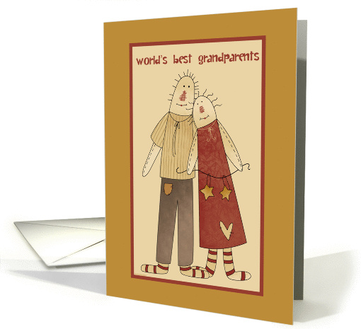 Primitive Folk Art Grandparents Day card (943235)