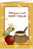 Rosh Hashanah Apple, Bee, Honey card