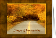 Autumn Road Thanksgiving card