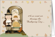 Pilgrims, Thanksgiving for Friends card