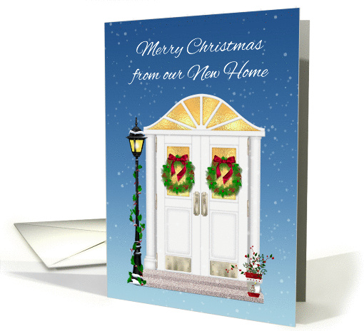 Holiday Door, Christmas from New Home card (972639)