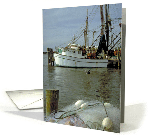 Shrimpboat & Pelican card (219585)