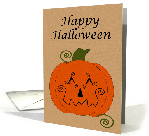 Patchwork Pumpkin Halloween card (473198)