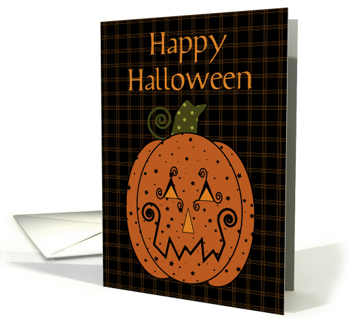 Starry Pumpkin Halloween card (473213)