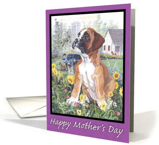 Boxer Puppy Dreamer Mother's Day card (183010)