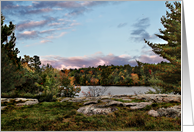 Autumn Fall Forest and Lake, Blank Notecard card