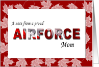 Proud Airforce Mom card