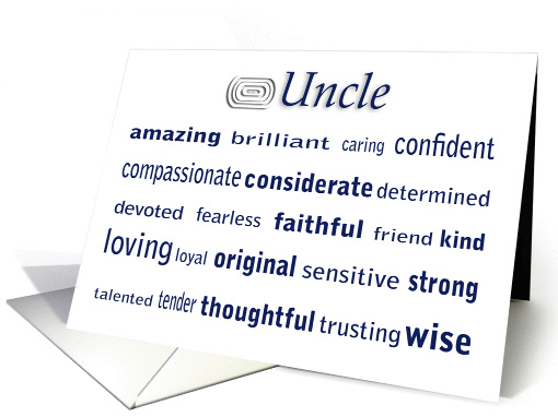 Happy Birthday Uncle Word Cloud card (374859)