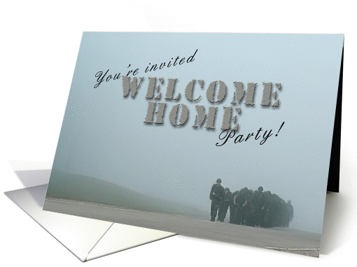 You're Invited to our Welcome Home Party, Soldiers Marching card
