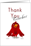 Thank You Teacher, Cartoon Bird card