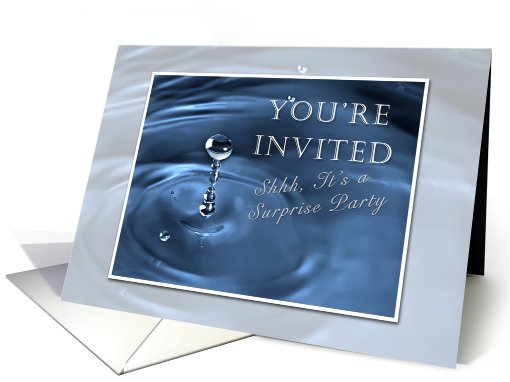 You're Invited - Surprise Party, Water Drop Blue card (626797)