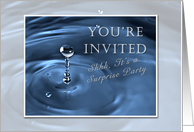 You’re Invited - Surprise Party, Water Drop Blue card