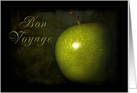 Bon Voyage, Green Apple with Black Background card
