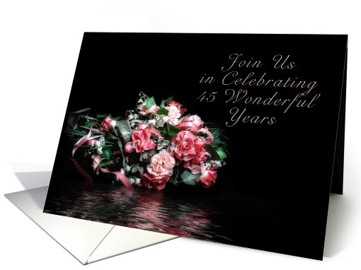 Invitation 45th Wedding Anniversary, Bouquet of Flowers... (627205)