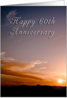 Happy 60th Wedding Anniversary, Sunset card