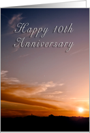 Happy 10th Wedding Anniversary, Sunset card