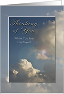 Thinking of You While You Are Deployed, Blue Sky with Clouds card