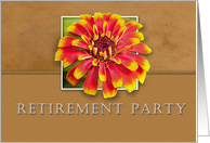 Retirement Party Invitation, Flower with Tan Background card