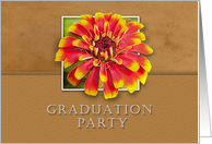 Graduation Party Invitation, Flower with Tan Background card