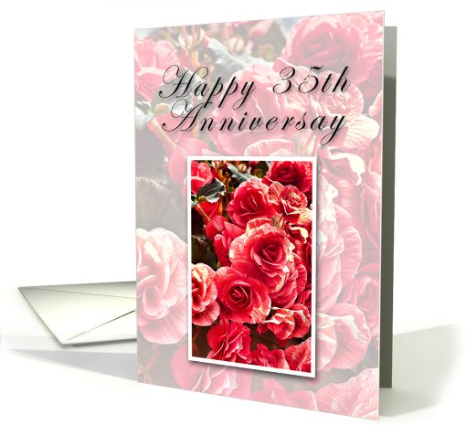 Happy 35th Anniversary, Pink Flowers card (638554)