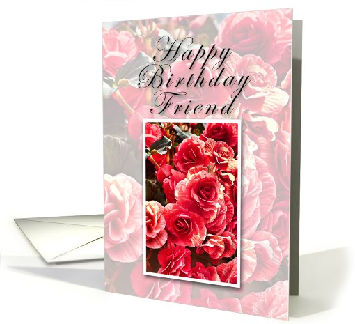 Friend Happy Birthday, Pink Flowers card (638661)