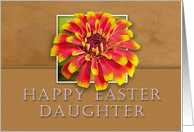 Daughter, Happy Easter, Flower with Tan Background card