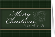From All of Us at Christmas, Green Background with Bells card