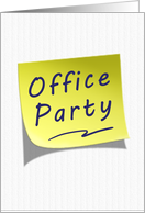 Office Party Business Invitation Yellow Post Note card