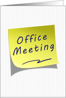 Office Meeting Business Announcement Yellow Post Note card