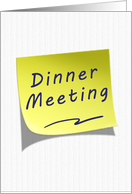 Dinner Meeting Business Announcement Yellow Post Note card