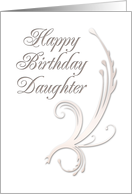 Daughter Happy Birthday, Vines on White Background card