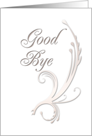 Good Bye, Vines on White Background card