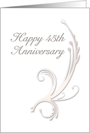 Happy 45th Anniversary, Vines on White Background card