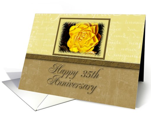 Happy 35th Anniversary, Yellow Flower with Yellow and Tan... (643611)