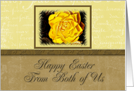 From Both of Us Happy Easter, Yellow Flower with Yellow and Tan Background card