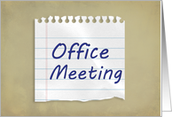 Office Meeting Announcement, Piece of Lined Paper card