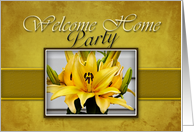 Welcome Home Invitation, Yellow Lily on Yellow Background card