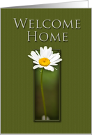 Welcome Home, White Daisy on Green Background card