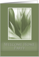 Welcome Home Party Invitation, Green Abstract on Green Background card