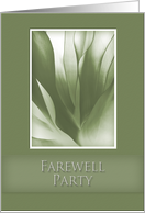 Farewell Party Invitation, Green Abstract on Green Background card