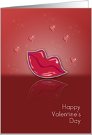 Happy Valentine’s Day, Red with Lips and Hearts card