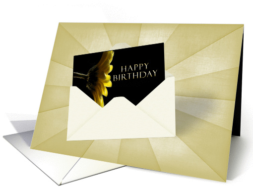 Happy Birthday Greeting Card in Envelope - Yellow Daisy card (798206)