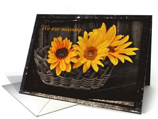 We're moving Change of Address with rustic sunflowers card (1095164)