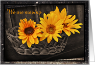 We’re moving Change of Address with rustic sunflowers card