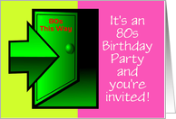 80s themed Birthday party invitation 80s birthday party card