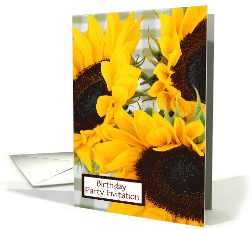 Birthday Party invitation with sunflowers custom text card (1130460)