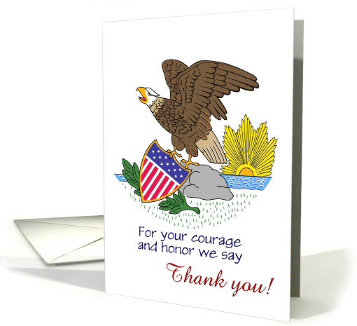 Veterans Day courage and honor with custom text Thank you veteran card