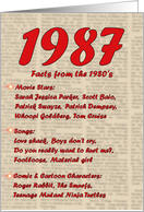 1987 FUN FACTS - BIRTHDAY newspaper print nostaligia year of birth card