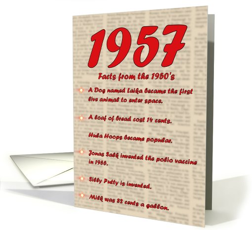 1957 FUN FACTS - BIRTHDAY newspaper print nostaligia year... (462199)
