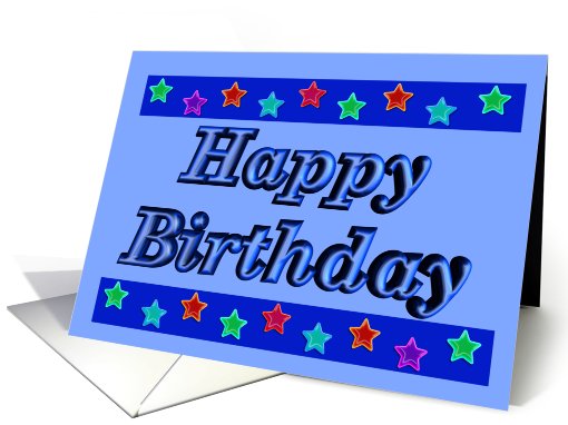 Happy Birthday - Stars - Blue
 card (484807)